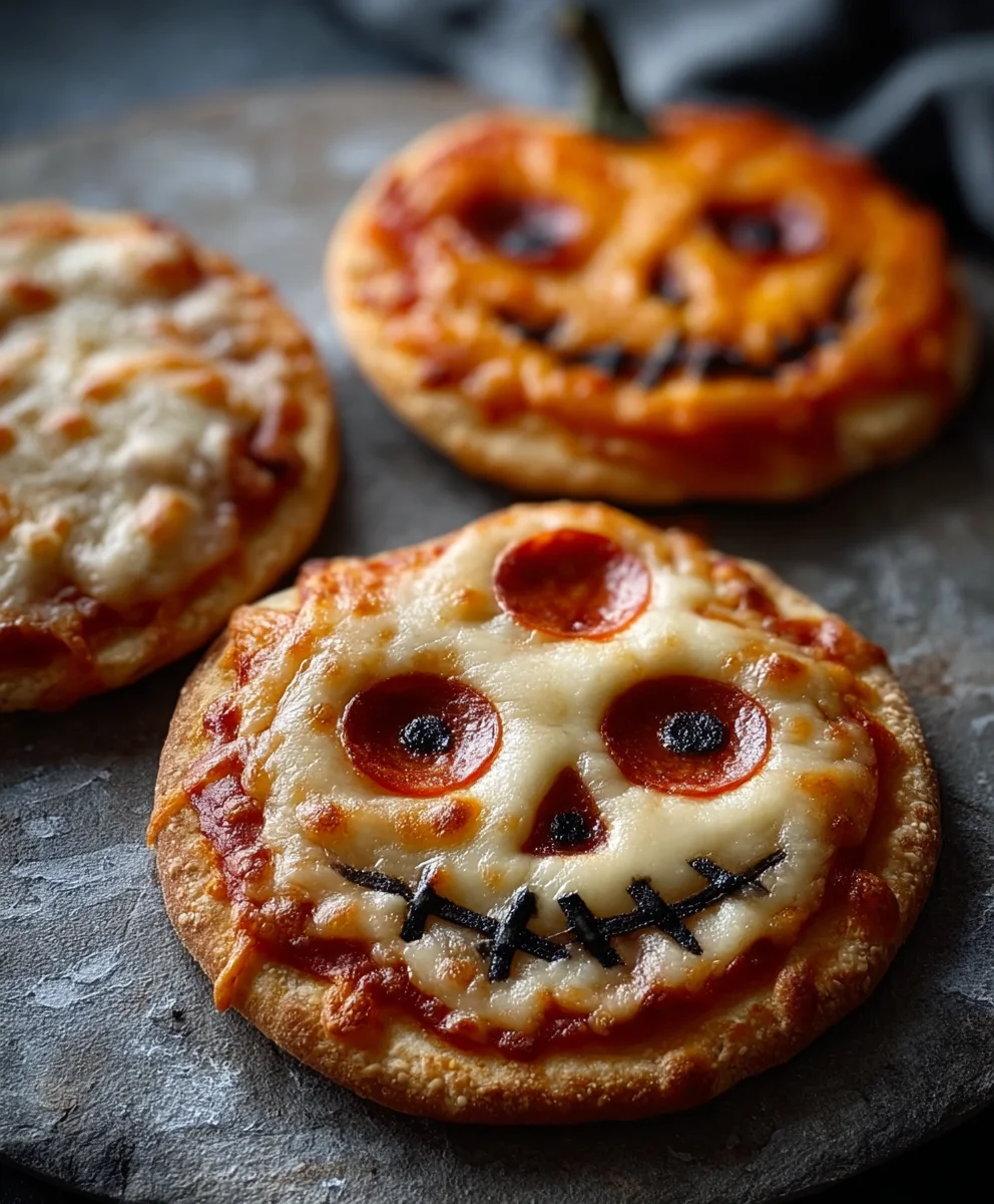 Spooky Mini Halloween Pizzas: Fun & Easy Kids' Treat!