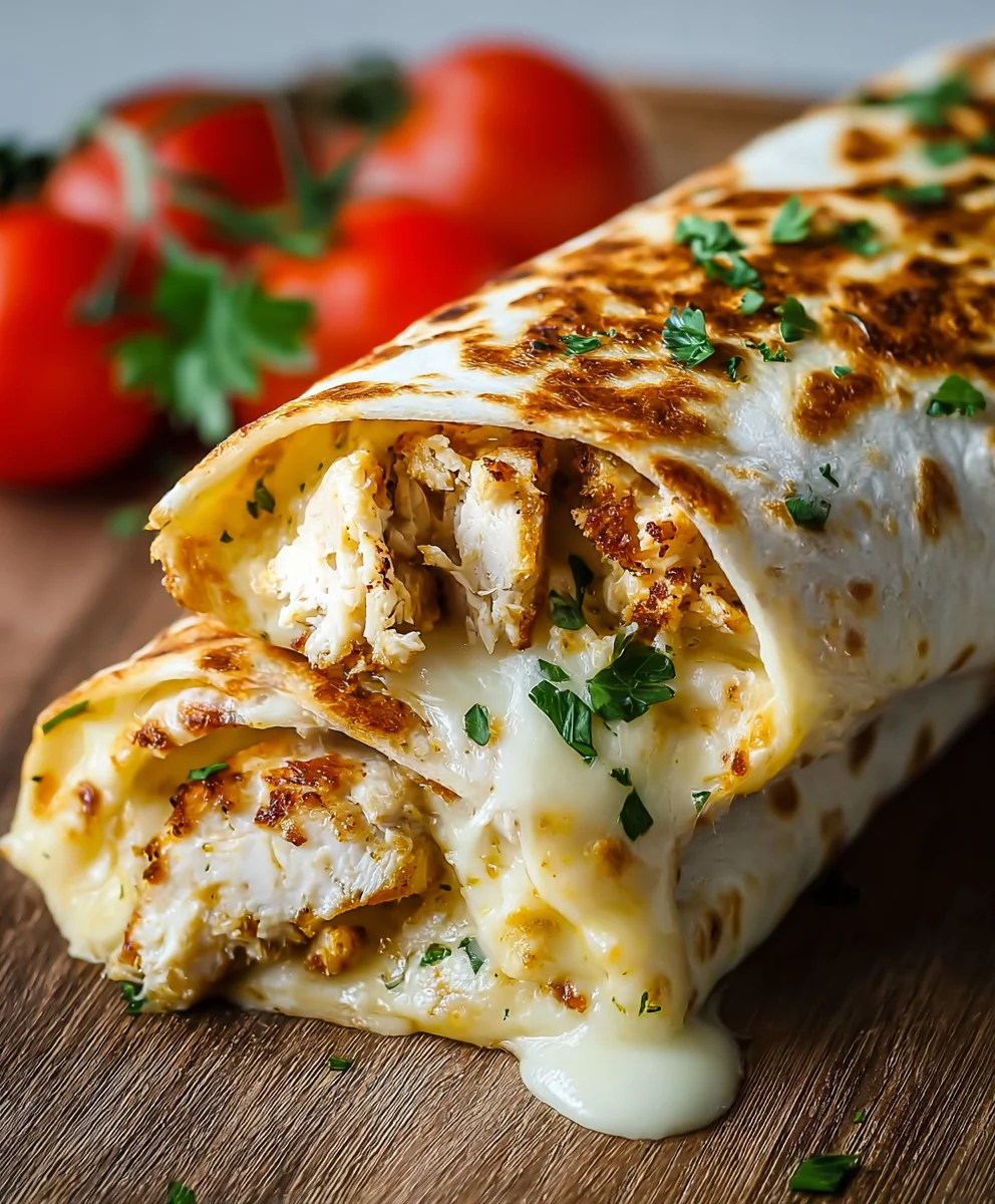 Cheesy Garlic Chicken Wraps: Flavorful & Easy Dinner!