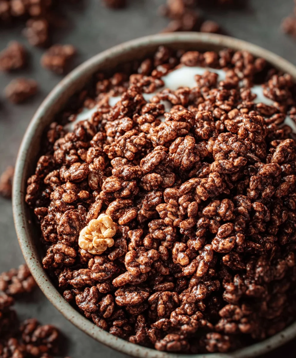 Healthy Crispy Chocolate Puffed Rice Cereal Treat