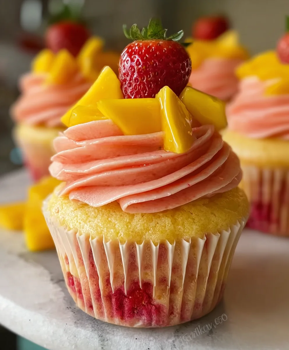Strawberry Mango Margarita Cupcakes: Sunshine in Every Bite