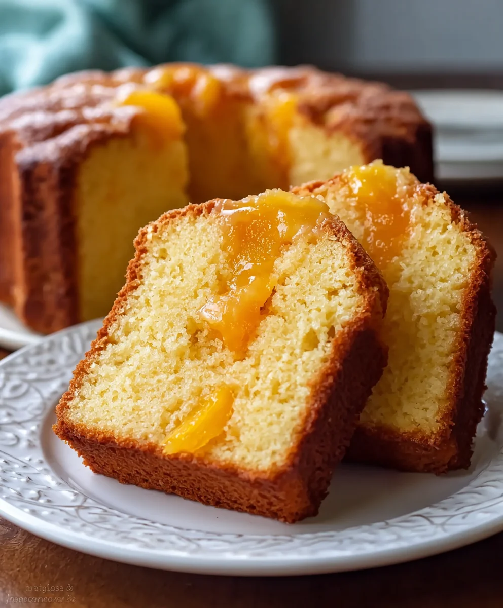 Sour Cream Peach Pound Cake Recipe – Moist & Delicious!