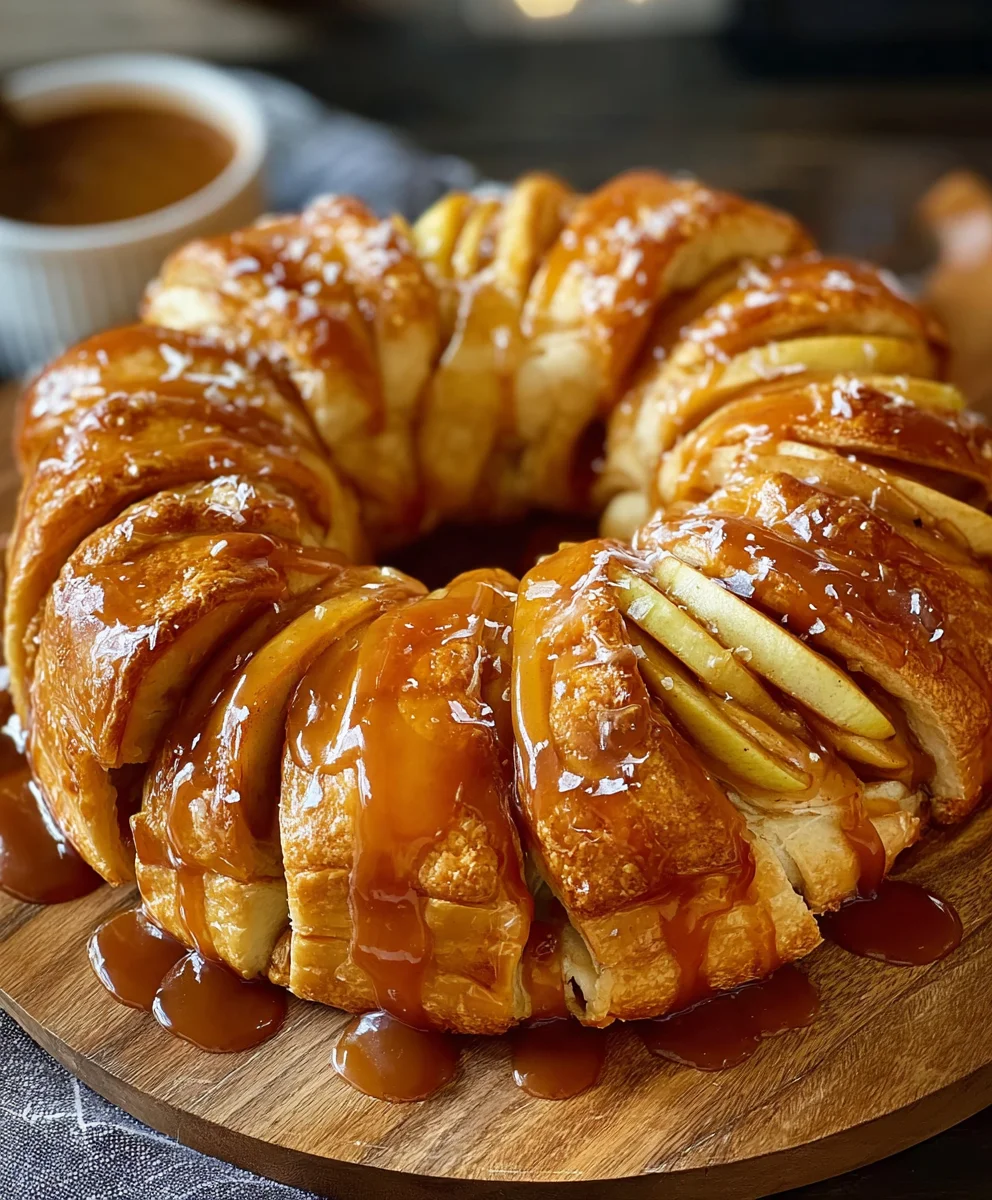 Delicious Caramel Apple Cream Cheese Crescent Ring!