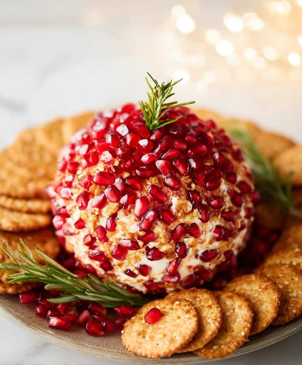 Pomegranate Christmas Cheese Ball Recipe-Festive Flavor