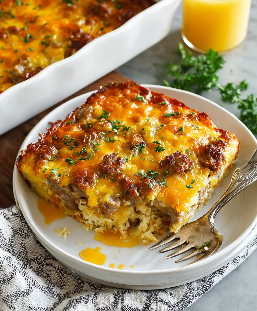 Beef Sausage Hash Brown Breakfast Casserole Delight