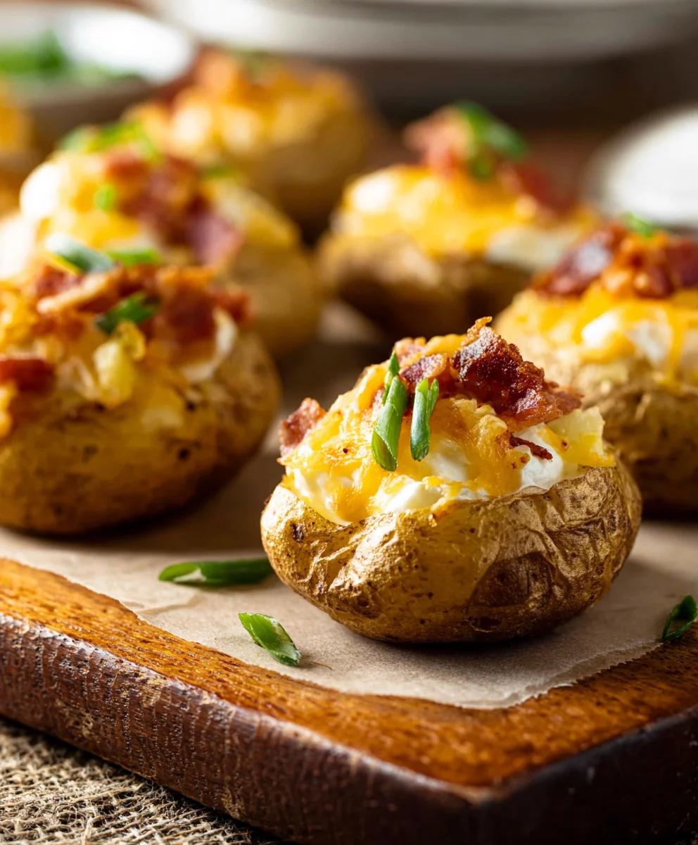 Mini Loaded Baked Potatoes - Delicious Beef Toppings