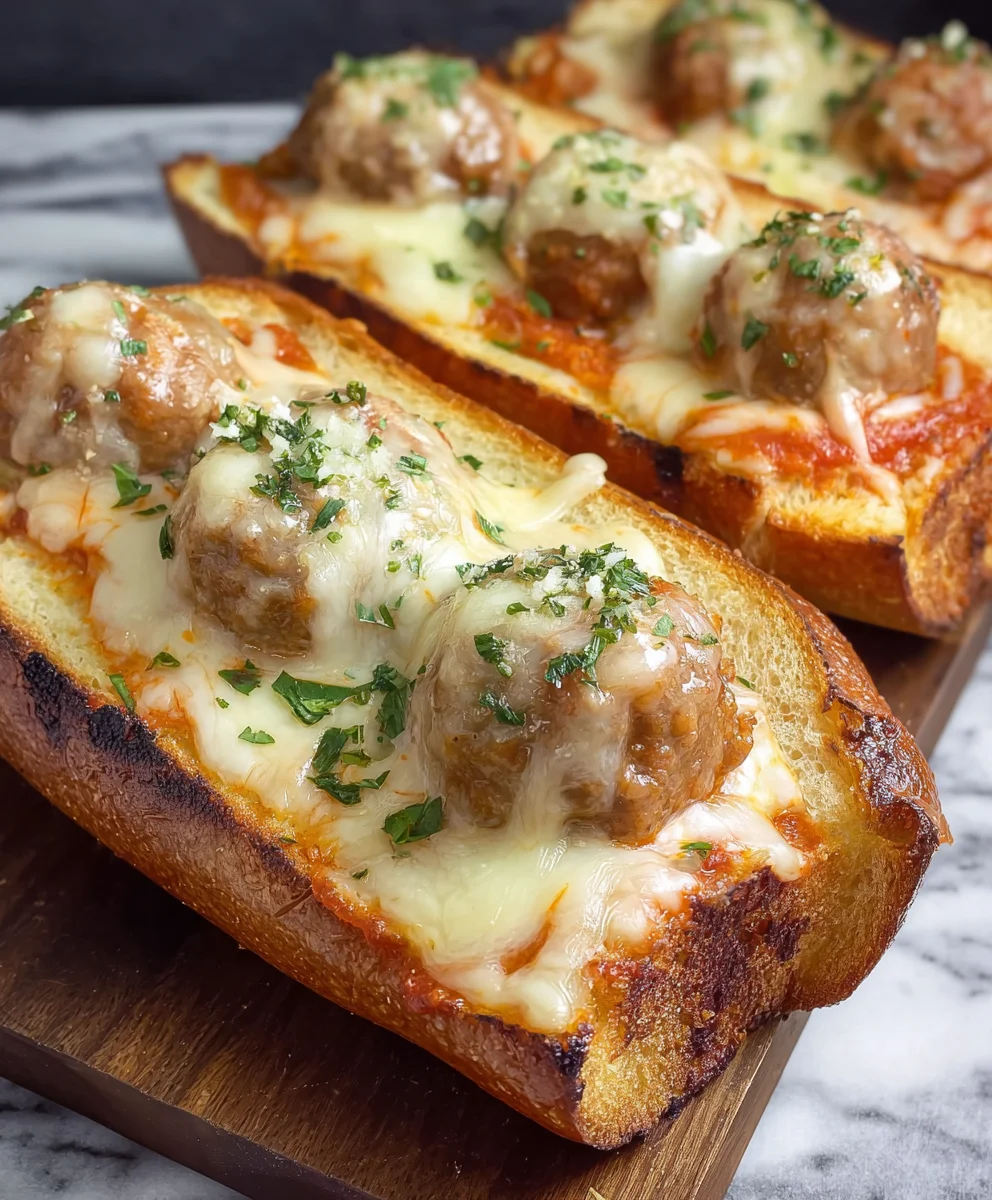 Garlic Bread Meatball Subs-Easy Beef Meatball Subs