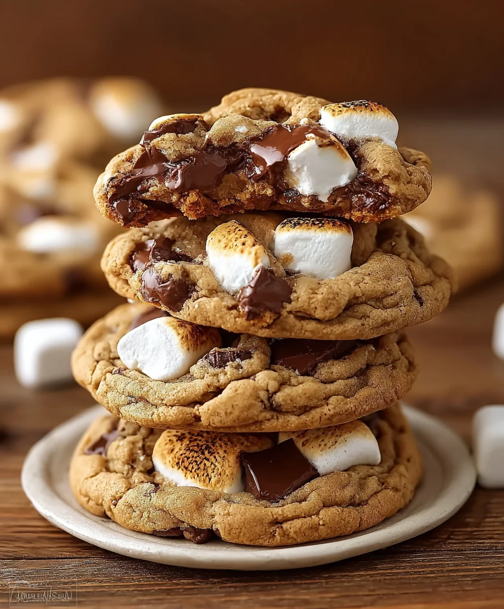 Gooey S'more Cookies Recipe- Best Chocolate Graham Treat