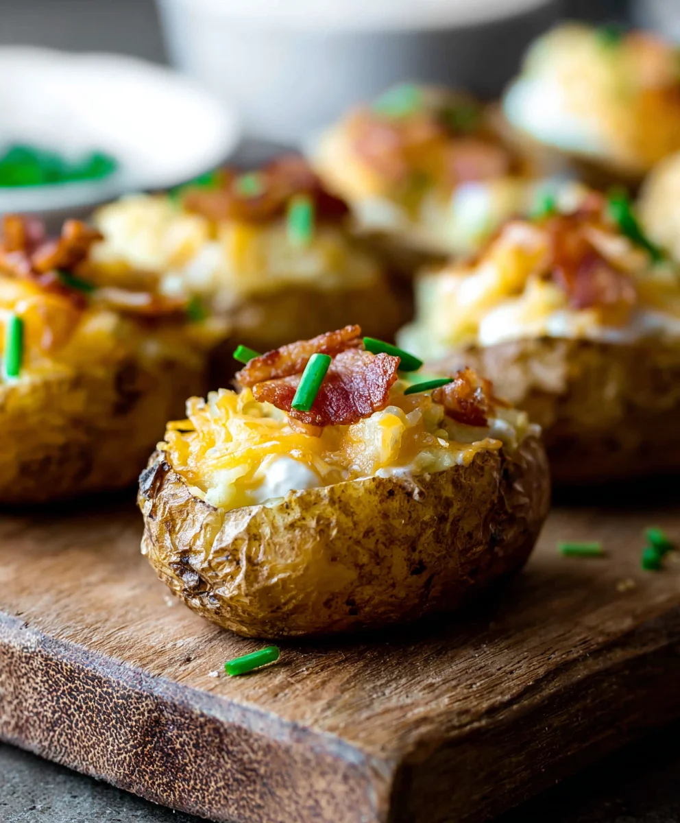 Mini Loaded Baked Potatoes - Delicious Beef Toppings