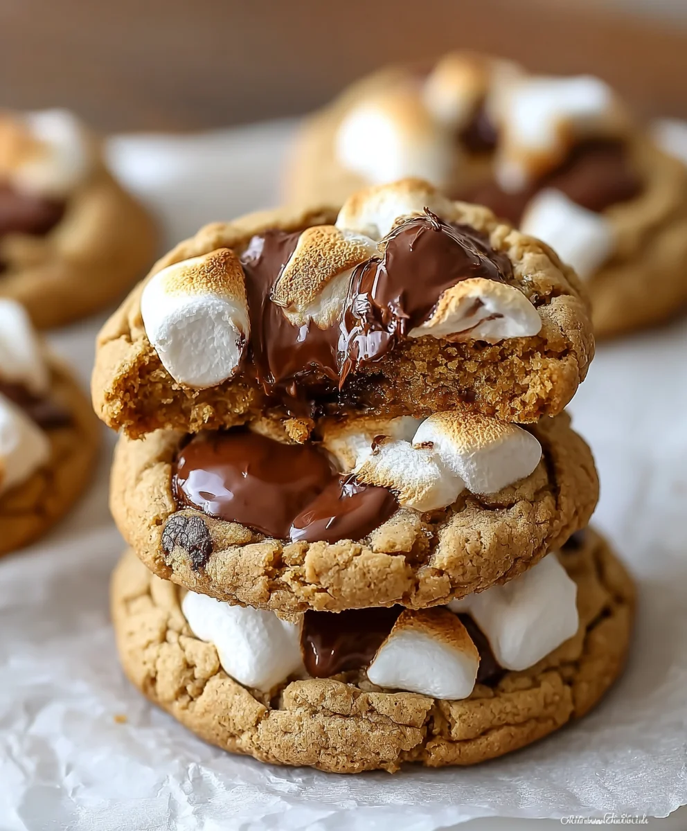 Gooey S'more Cookies Recipe- Best Chocolate Graham Treat