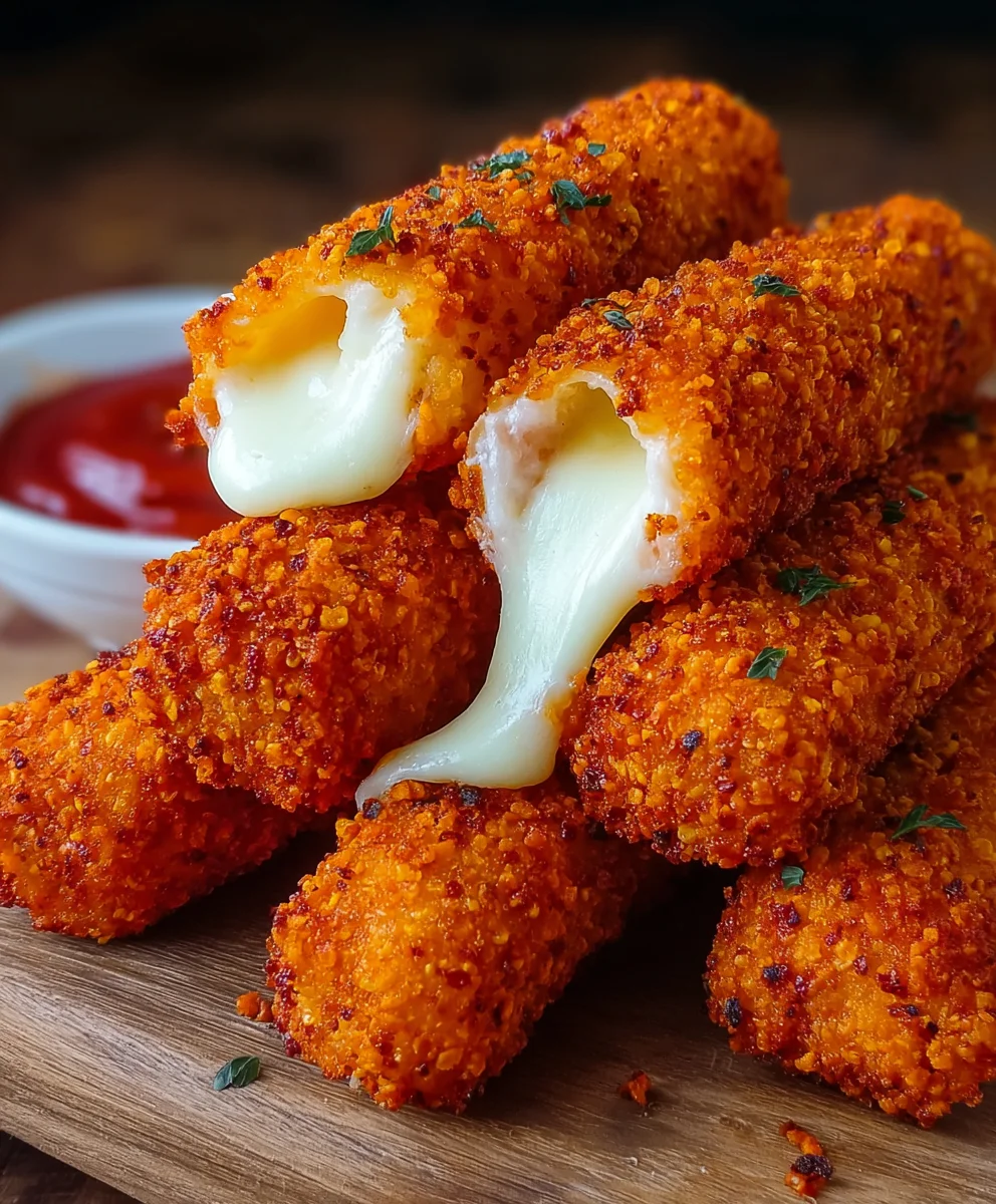 Spicy Hot Cheeto Mozzarella Sticks-Easy Recipe