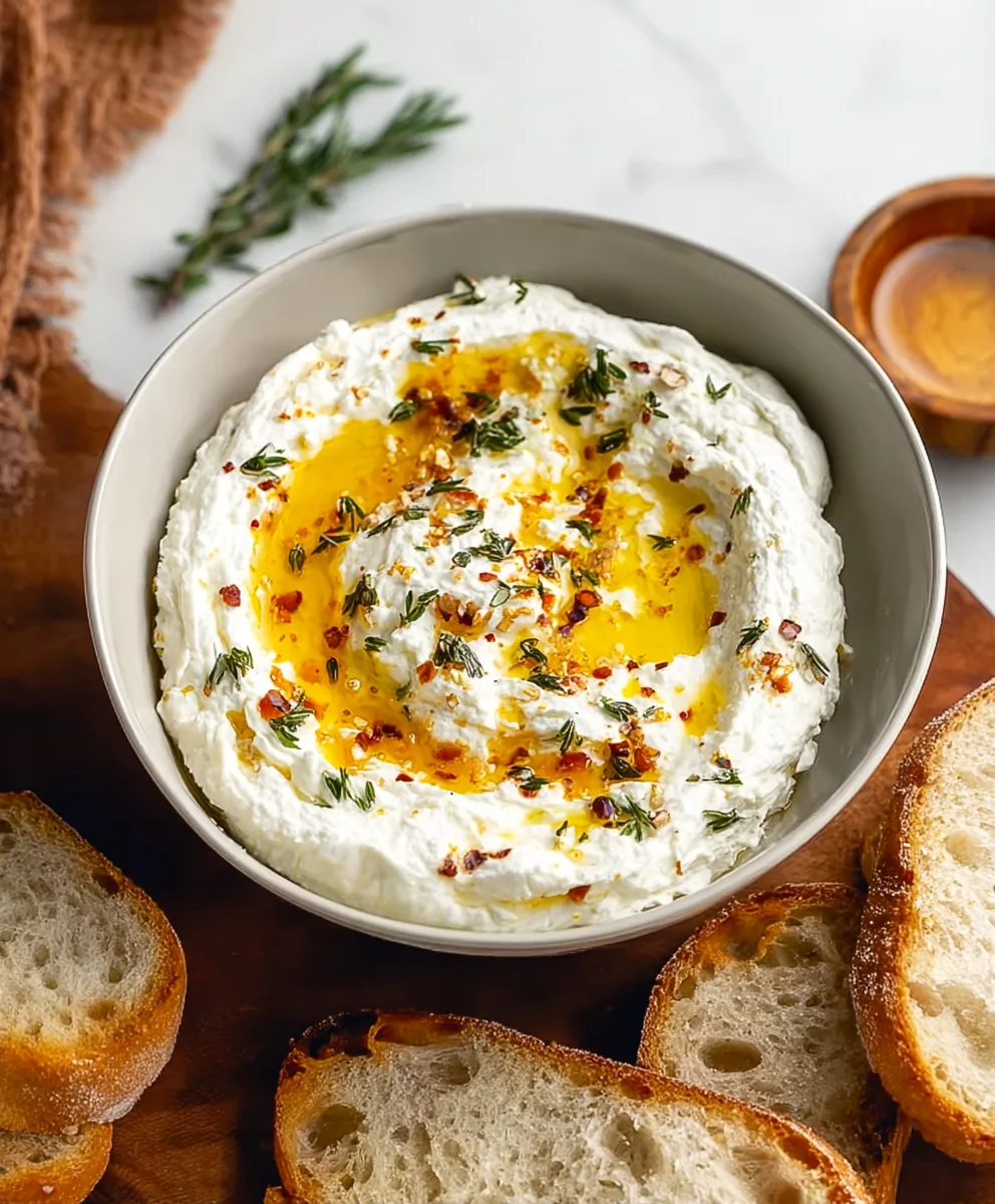 Spicy Ricotta Hot Honey Dip- Easy Appetizer