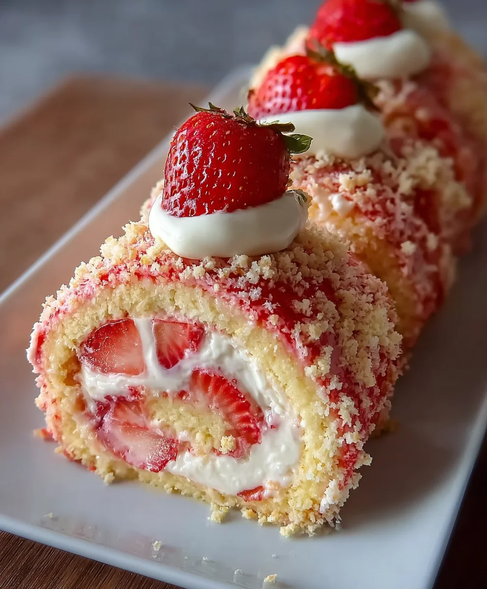 Strawberry Shortcake Cheesecake Rolls-Easy Dessert