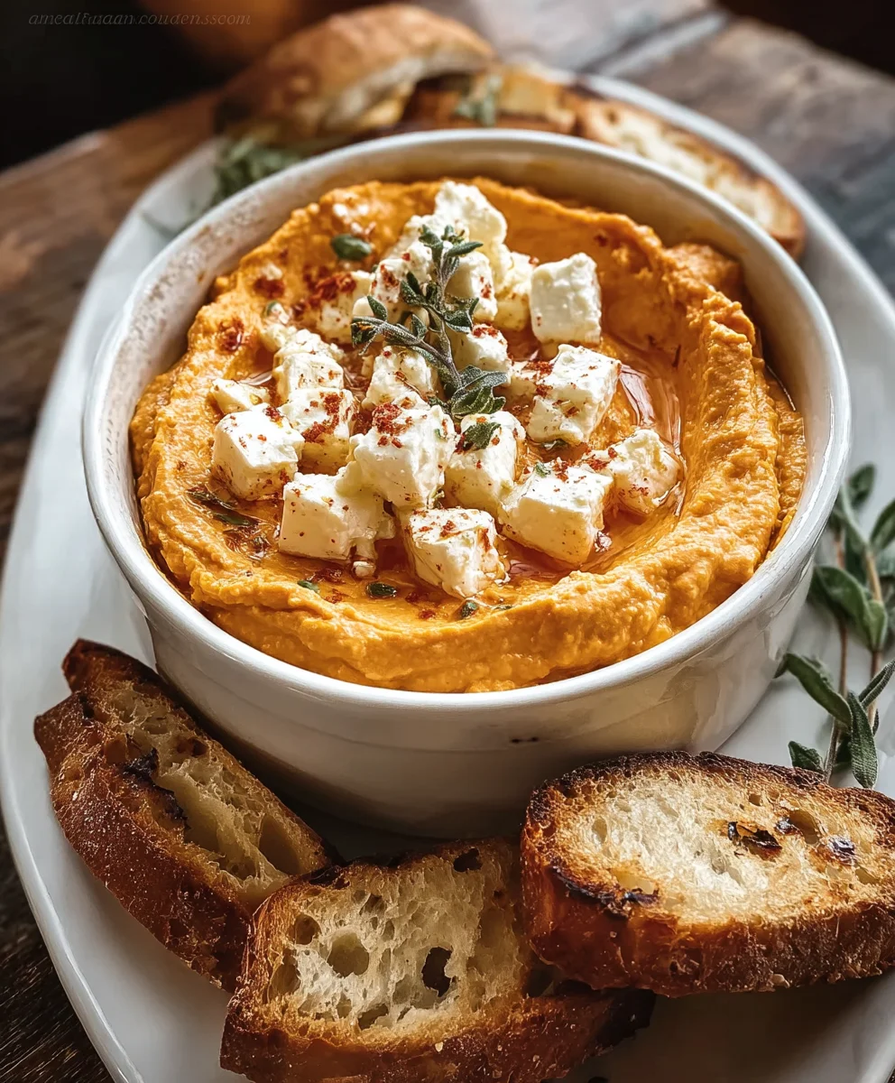 Creamy Pumpkin Feta Dip - Perfect for Fall Entertaining!