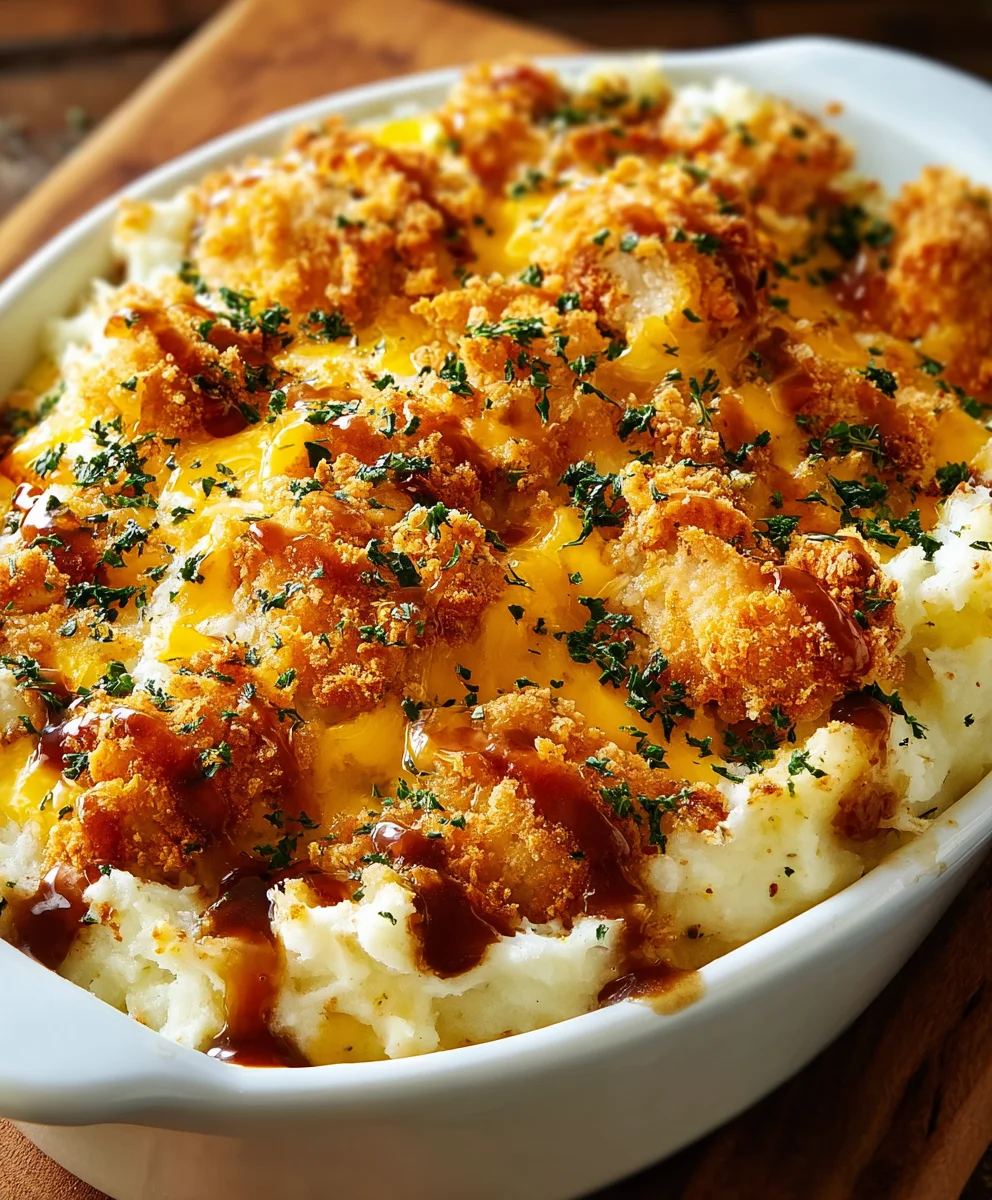 Ultimate Mashed Potato & Crispy Chicken Casserole