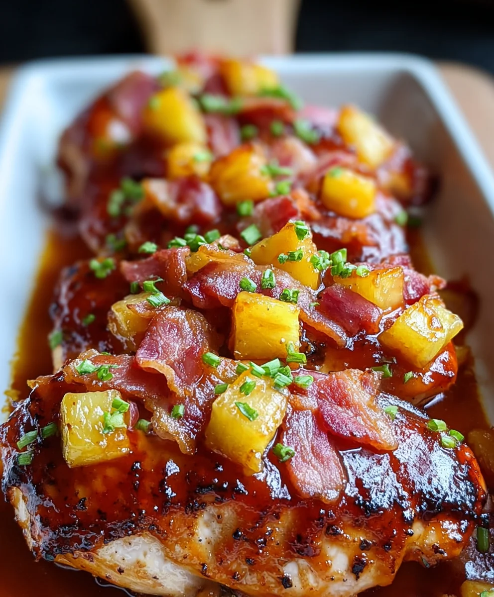 Sweet & Savory Beef Bacon Pineapple BBQ Chicken!