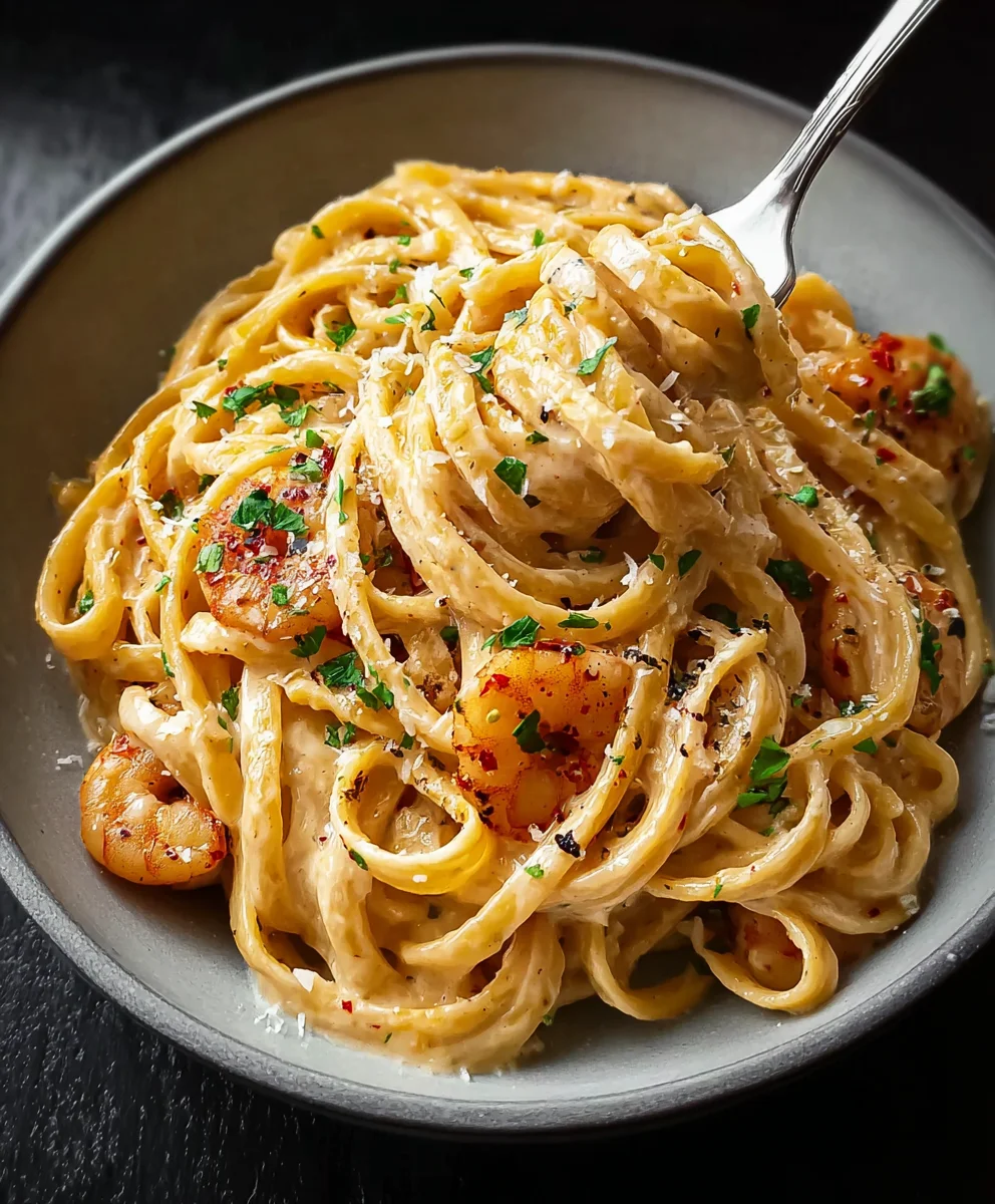 Creamy Cajun Linguine - Easy Beef & Shrimp Pasta