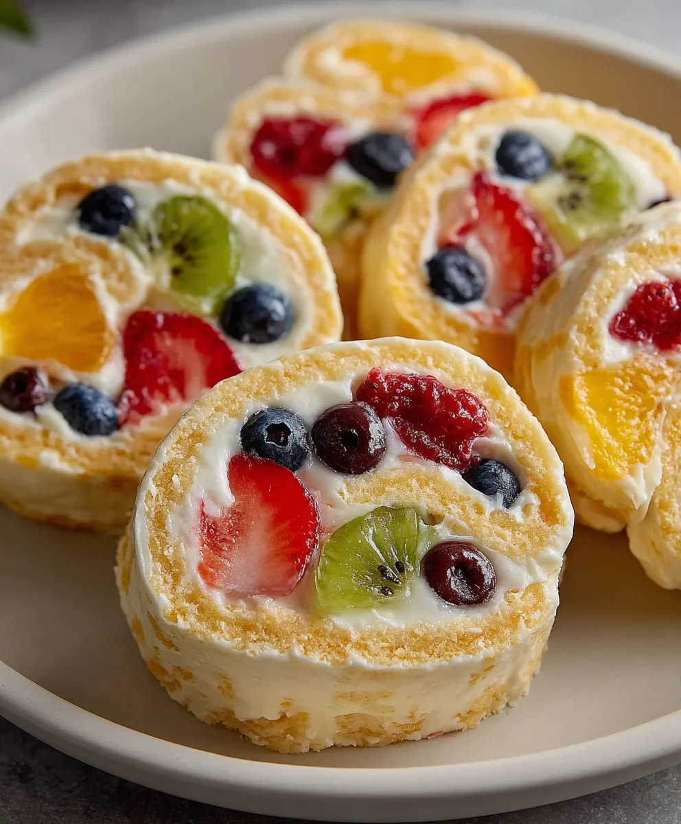 Cheesecake Fruit Salad Roll Ups - Easy Dessert Bites