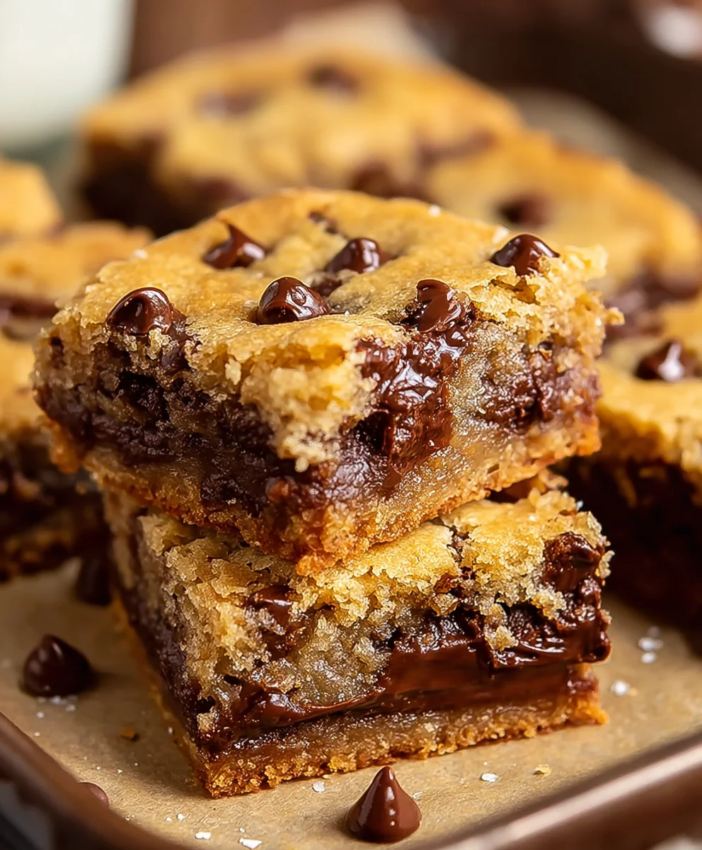 Gooey Chocolate Chip Cookie Bars-Easy Dessert Recipe