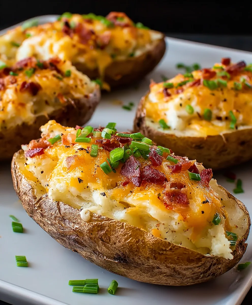 Air Fryer Twice Baked Potatoes - Easy & Delicious