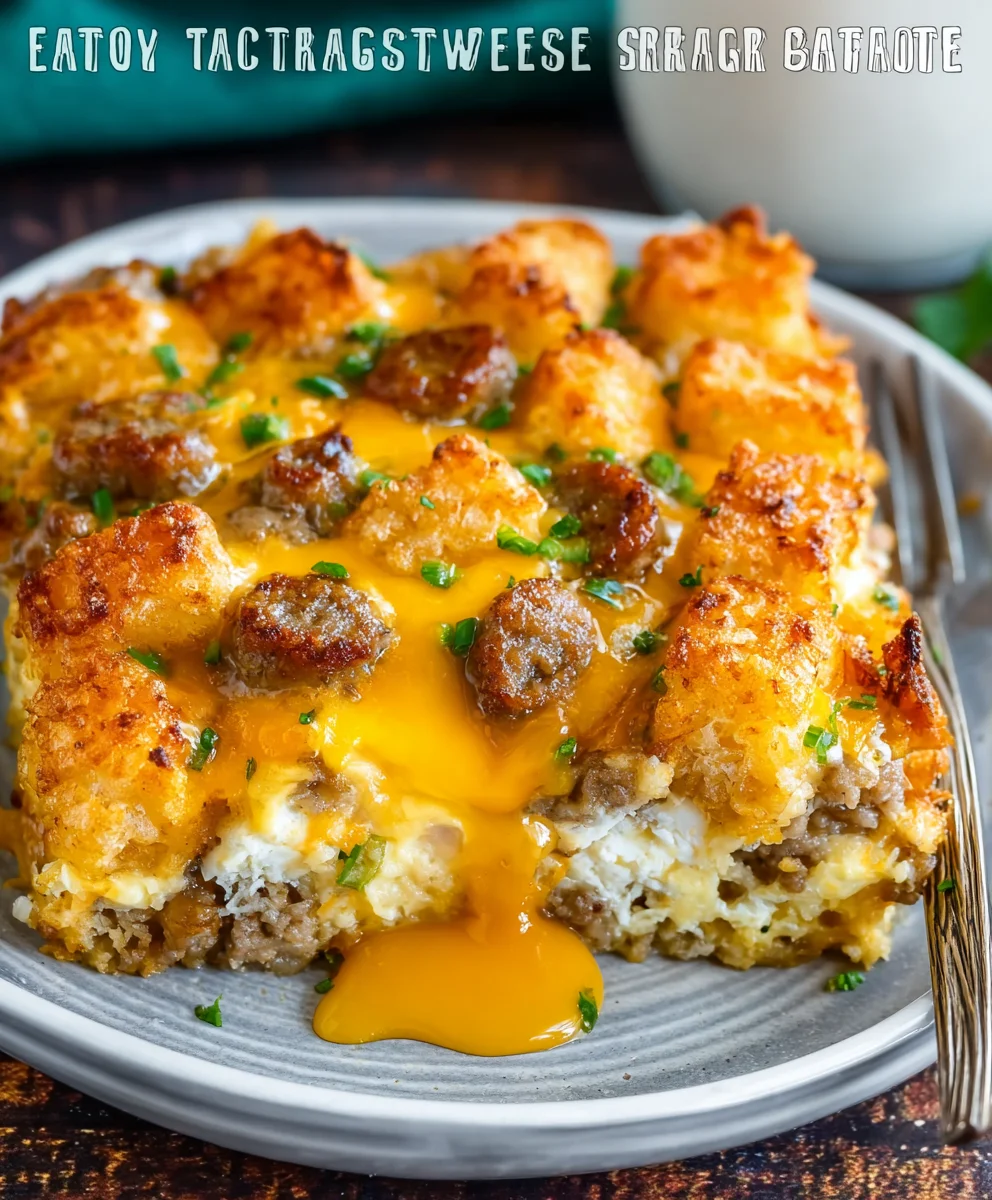 Ultimate Tater Tot Beef Sausage Breakfast Casserole