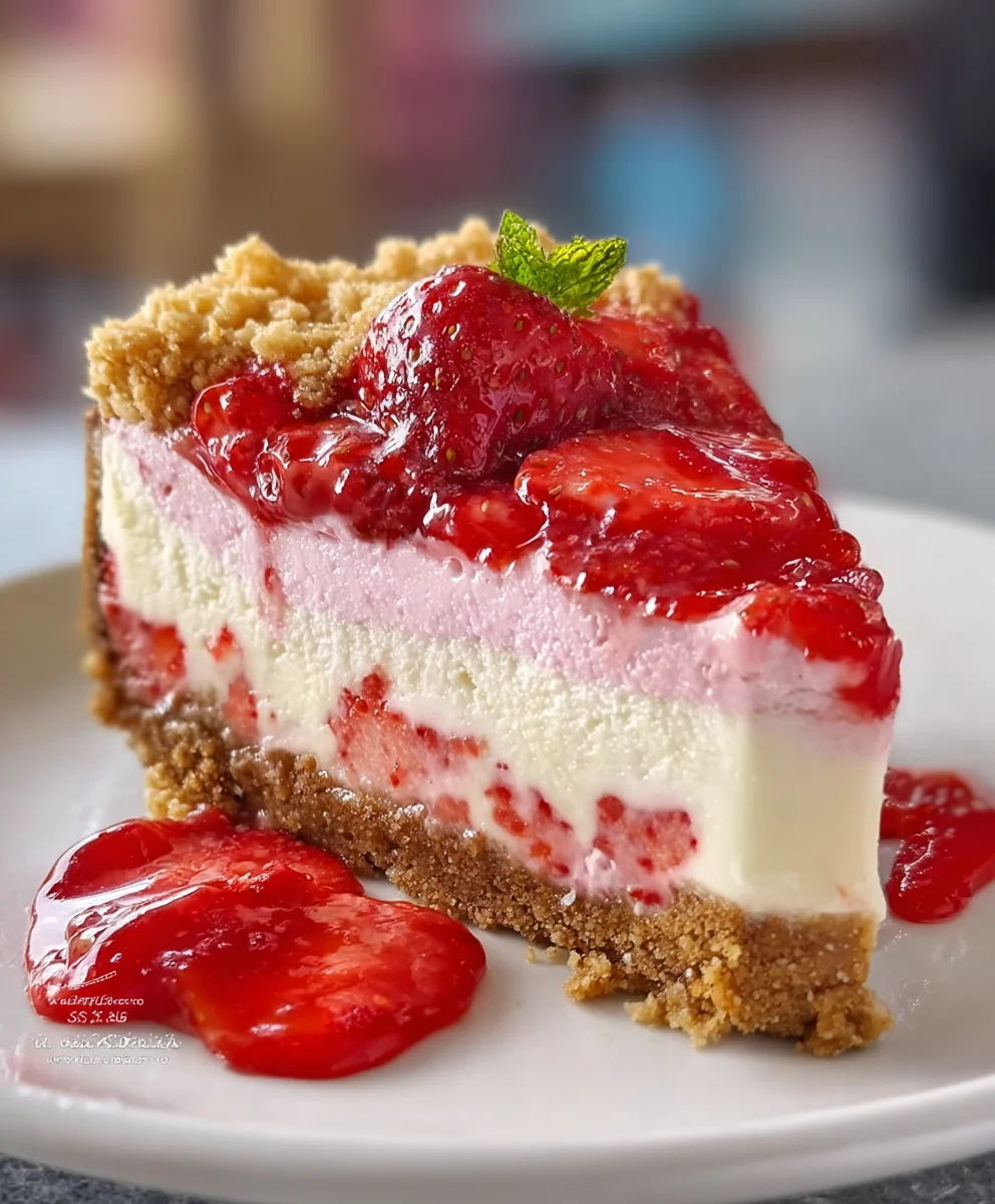 Very Strawberry Crunch Cheesecake-Best Recipe