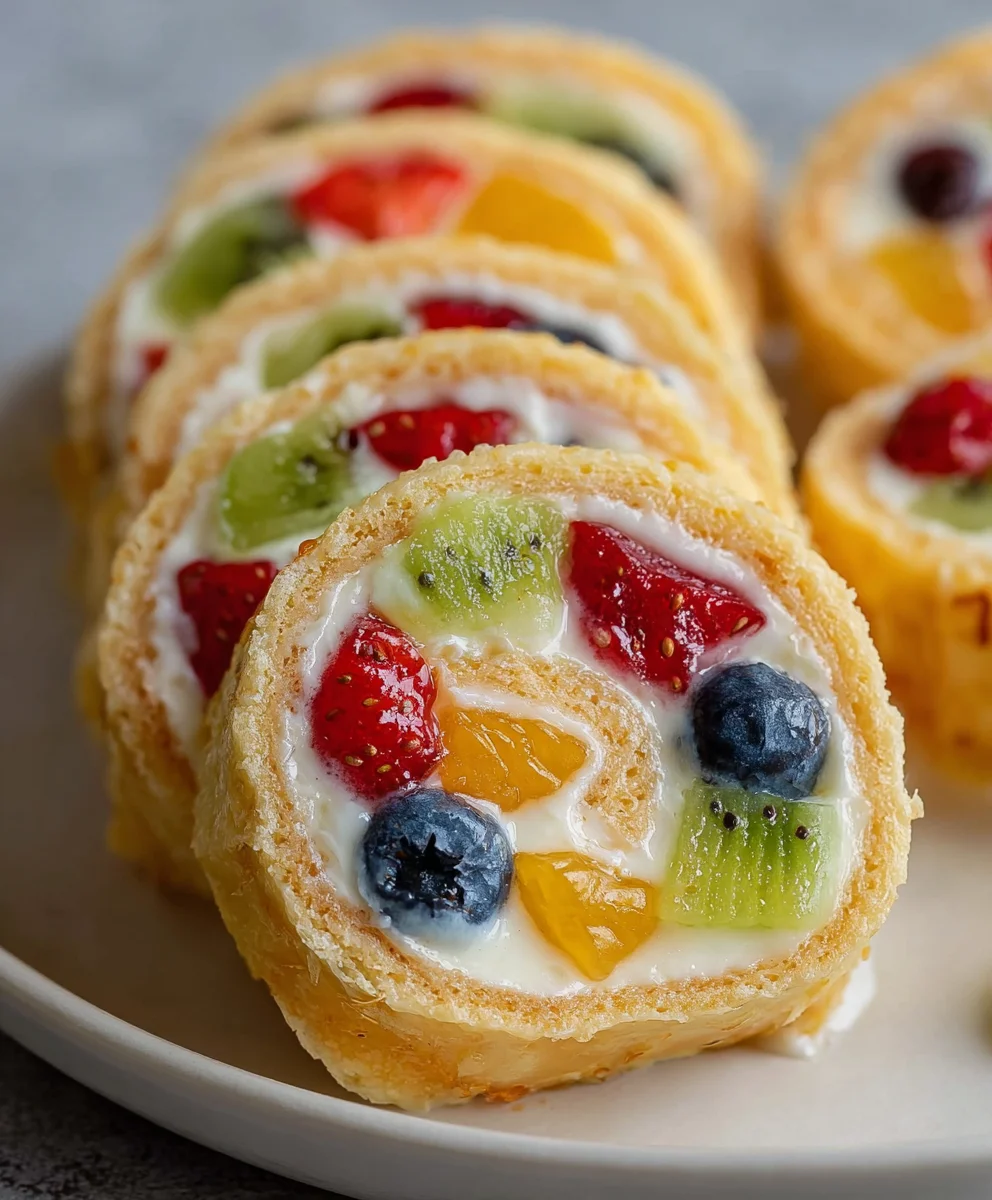 Cheesecake Fruit Salad Roll Ups - Easy Dessert Bites