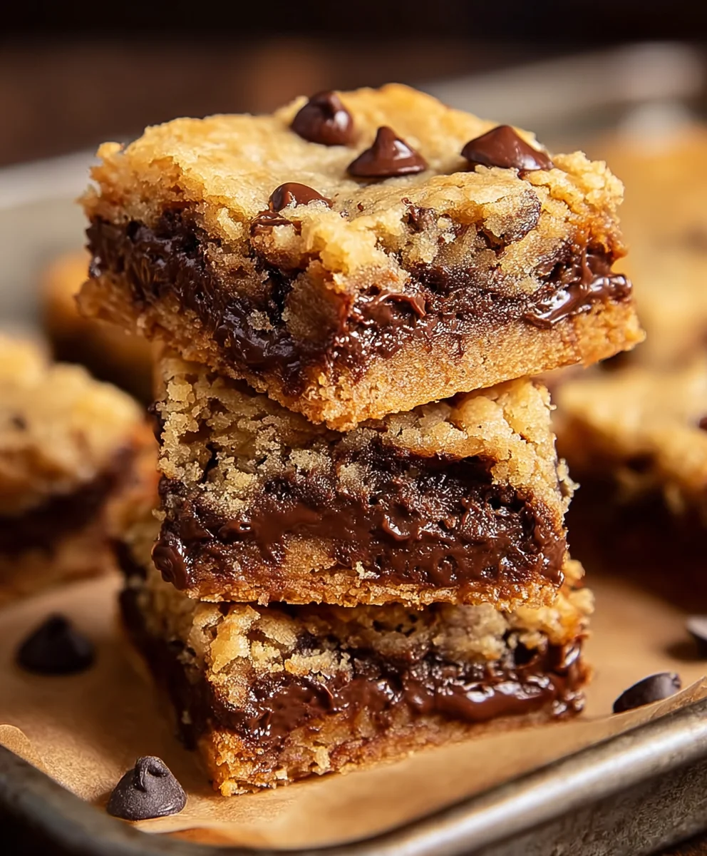 Gooey Chocolate Chip Cookie Bars-Easy Dessert Recipe