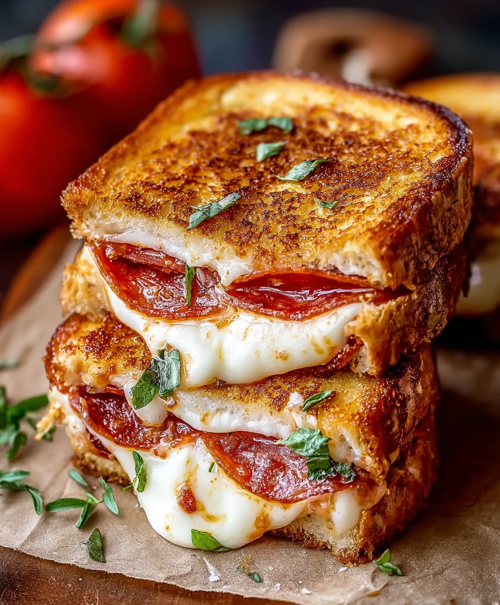 Beef Pepperoni Pizza Grilled Cheese Recipe