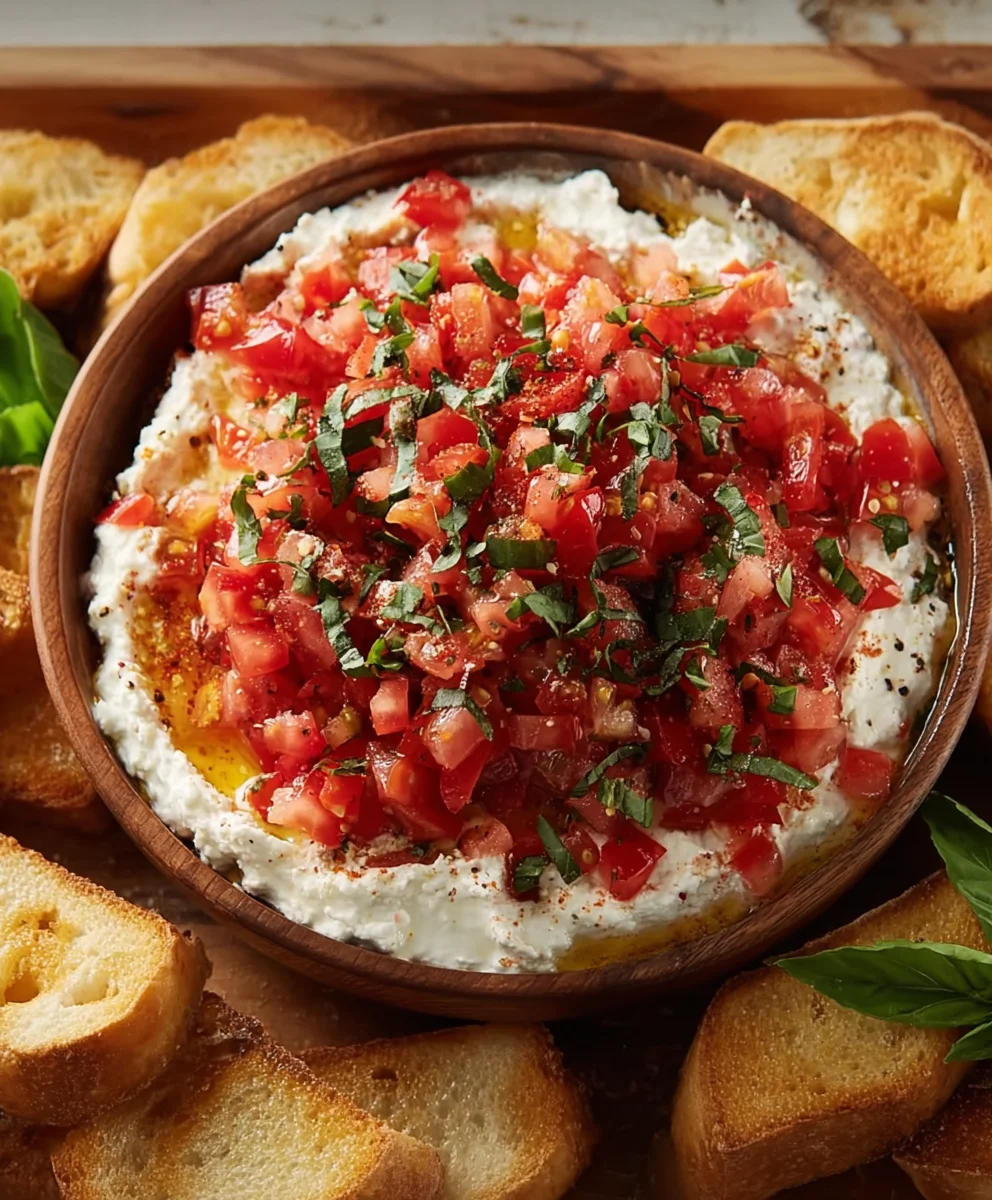 Bruschetta Dip- Vibrant Flavorful Appetizer