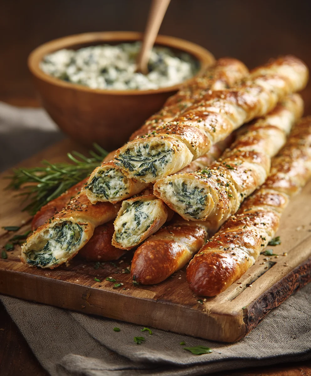 Christmas Tree Spinach Dip Breadsticks-Festive Appetizer