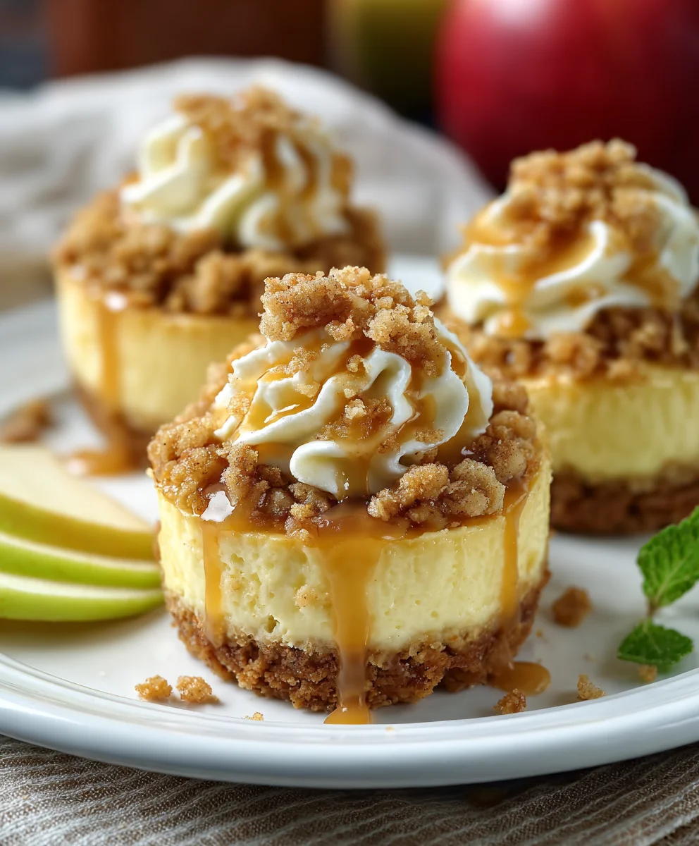 Apple Crisp Mini Cheesecakes-Easy Dessert