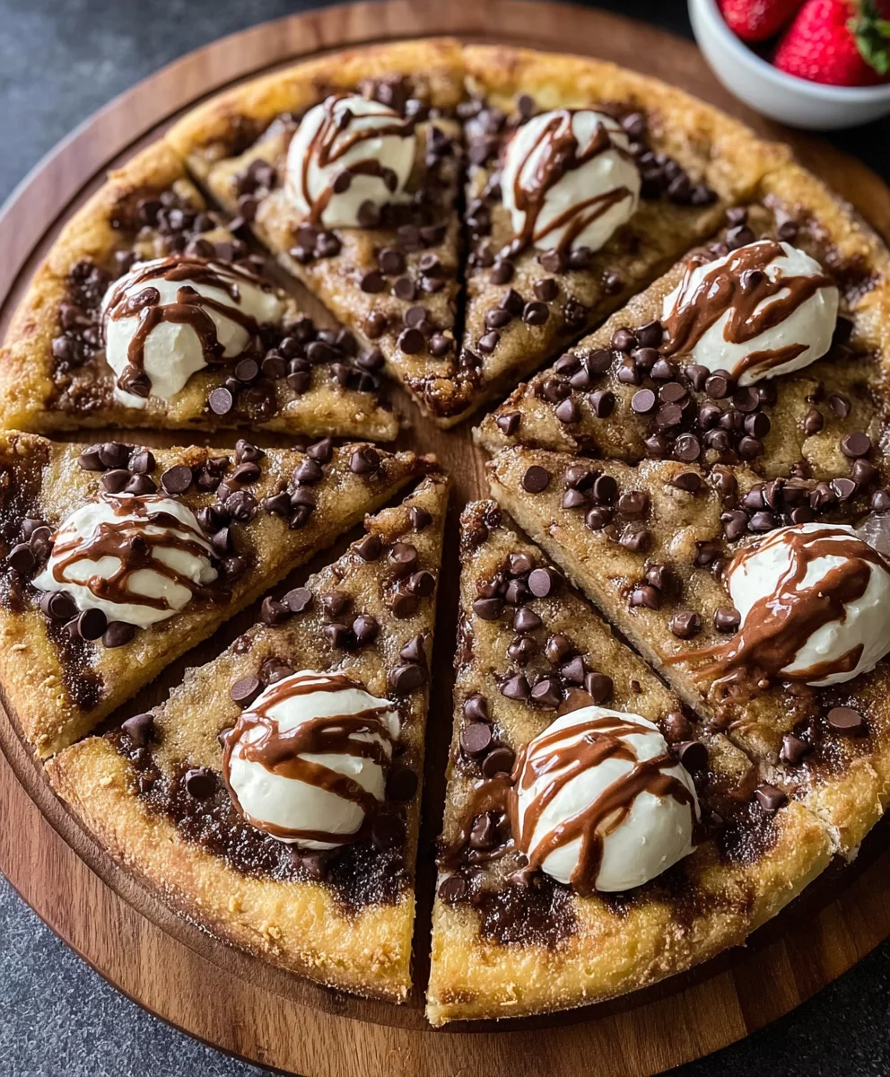 Easy Chocolate Chip Dessert Pizza Recipe