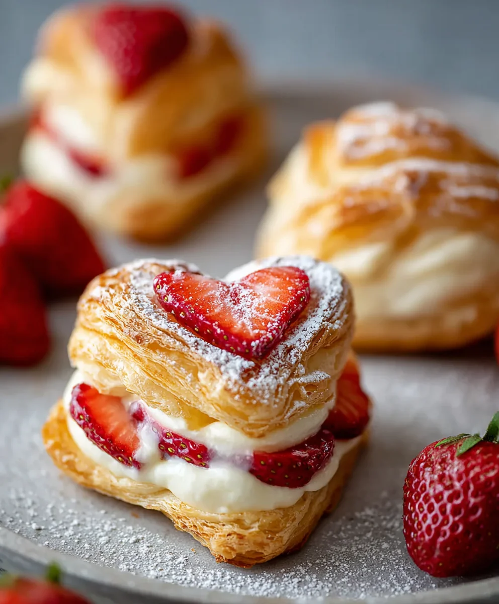 Flaky Strawberry Cream Cheese Puffs-Easy Dessert