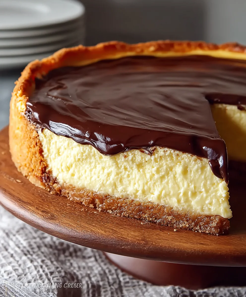 Boston Cream Pie Cheesecake Recipe-Decadent Dessert