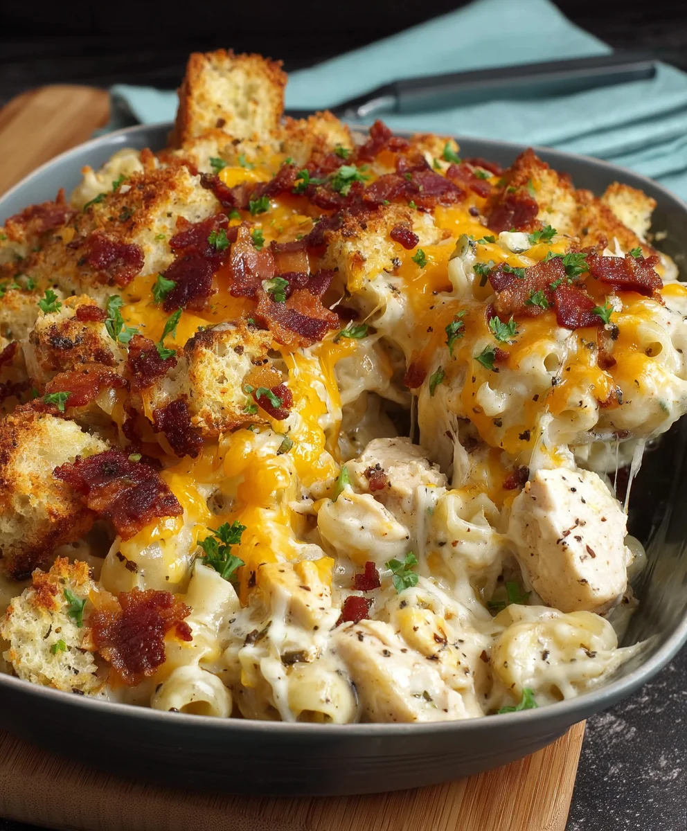 Easy Chicken Beef Bacon Ranch Casserole Recipe