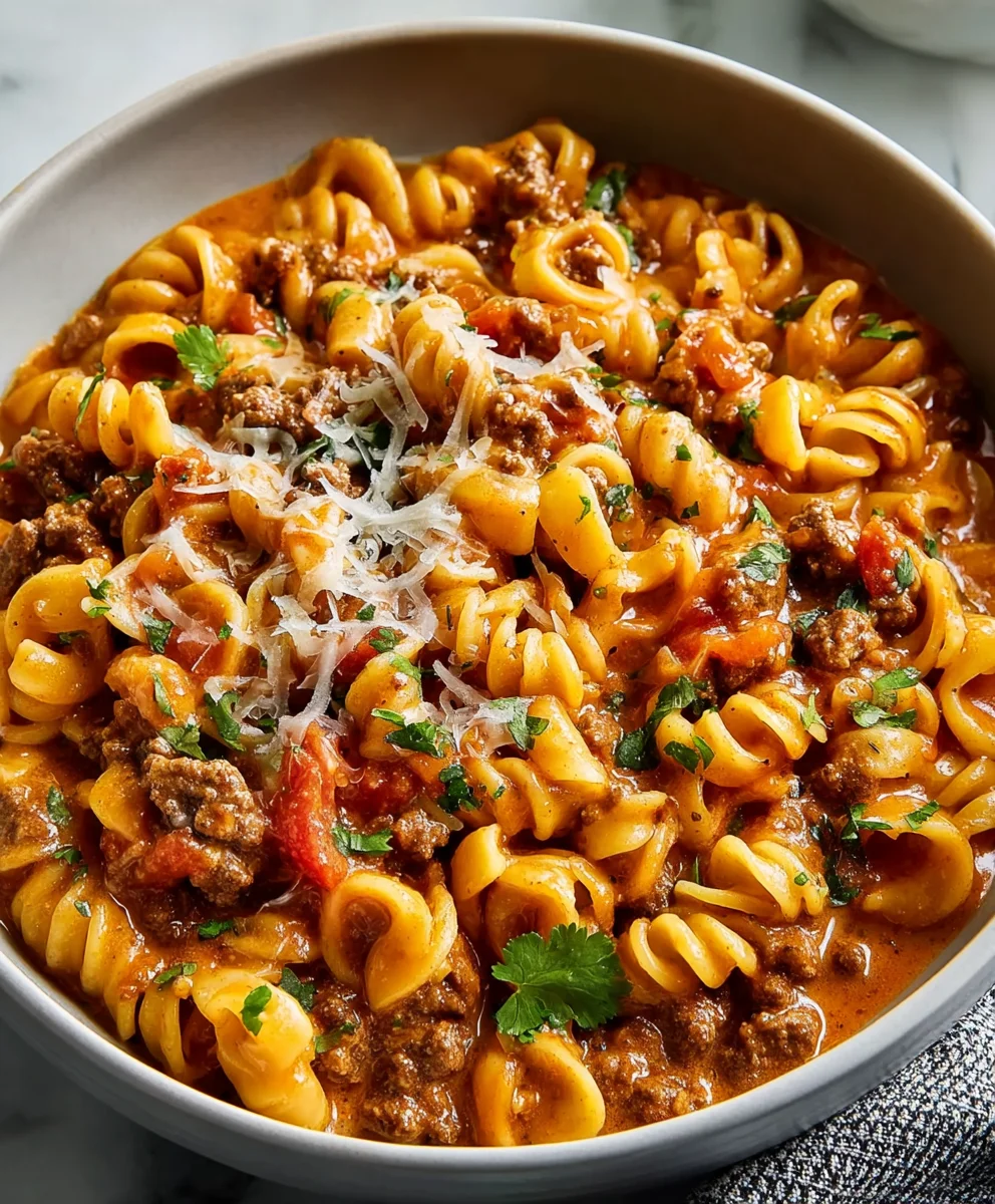 Creamy Beef Taco Pasta - Easy Weeknight Meal