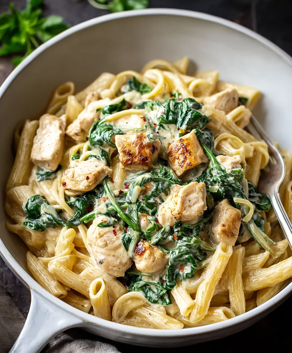 Easy Chicken Spinach Pasta Dinner Recipe