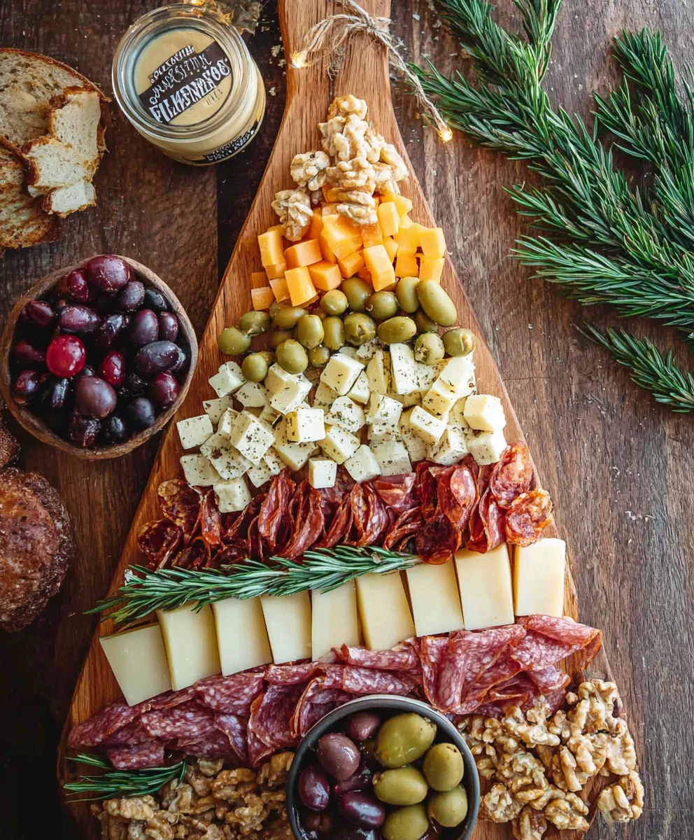 Easy Christmas Tree Charcuterie Board - Festive Snacks
