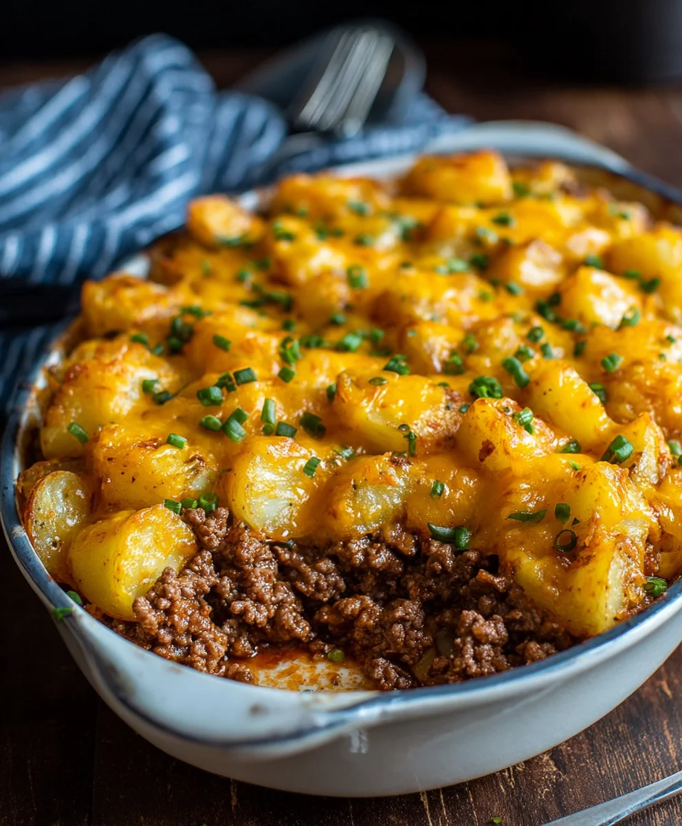 Cheesy Ground Beef and Potatoes Bake - Easy Recipe