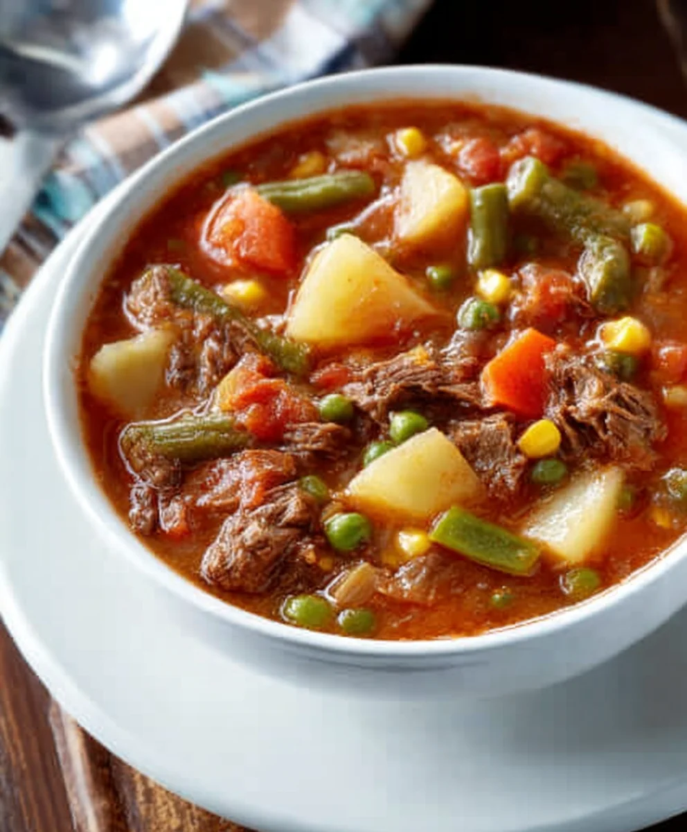 Mom's Old-Fashioned Beef Vegetable Soup Recipe