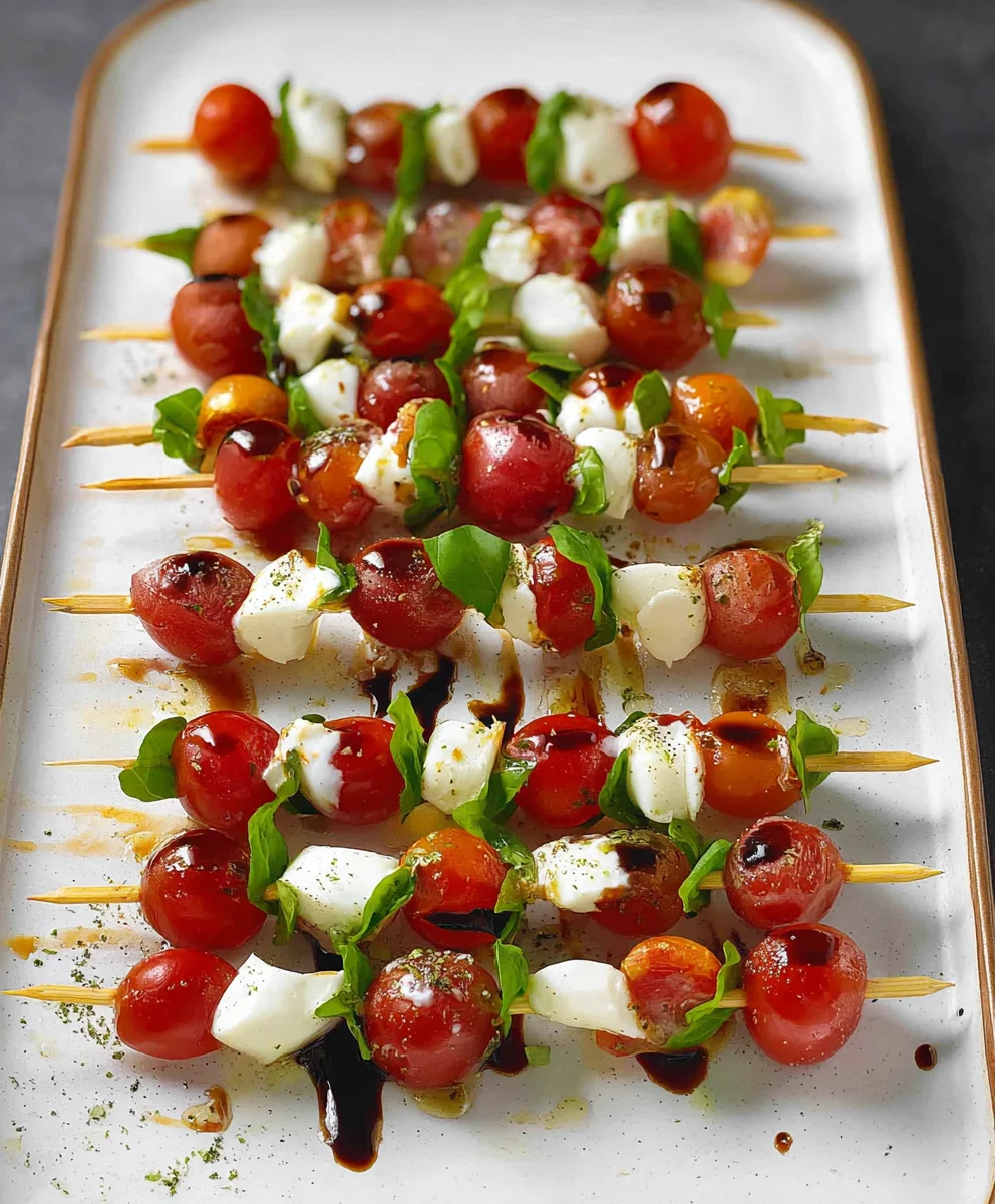 Caprese Salad Skewers- Easy Appetizer Delight