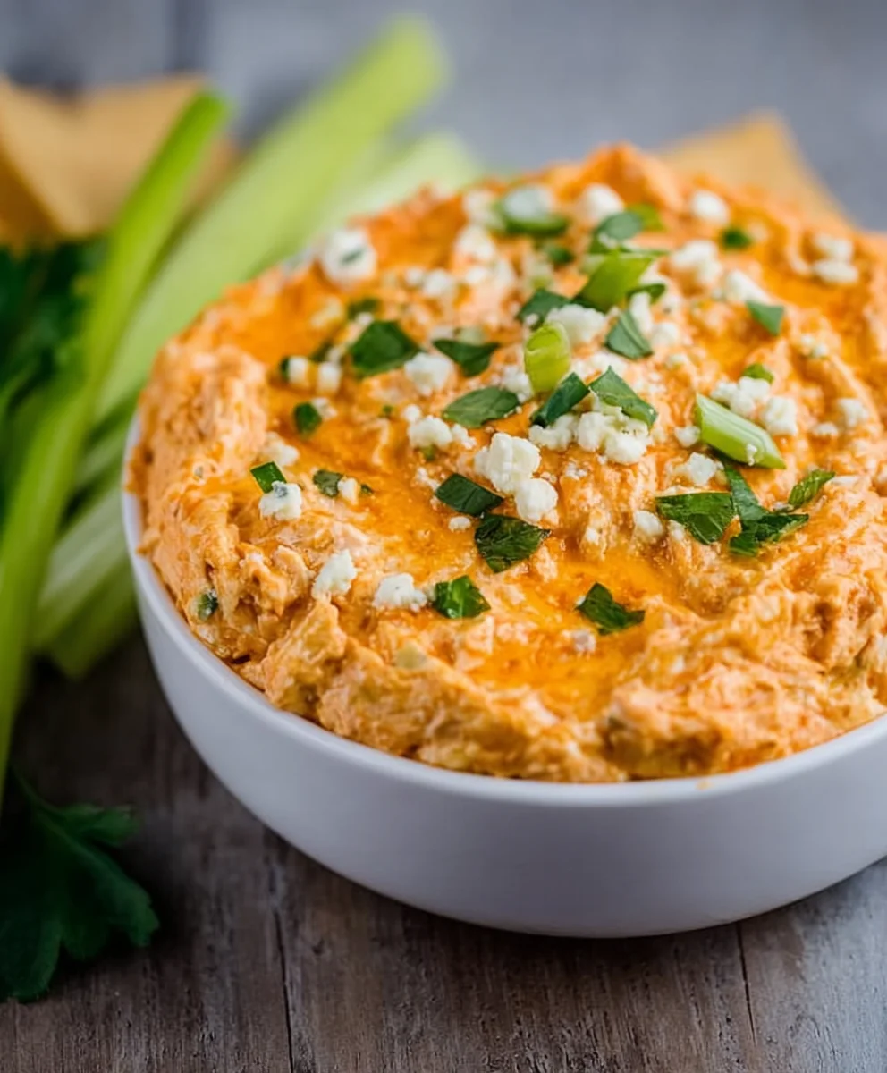 Easy Crockpot Buffalo Chicken Dip - Crowd Pleaser