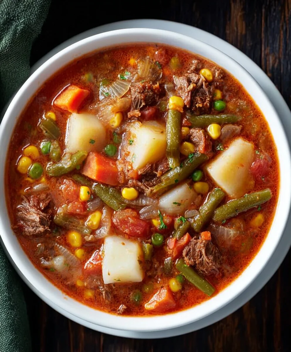 Mom's Old-Fashioned Beef Vegetable Soup Recipe