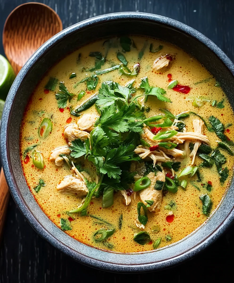 Easy Thai Chicken Curry Soup Recipe-Flavorful & Quick