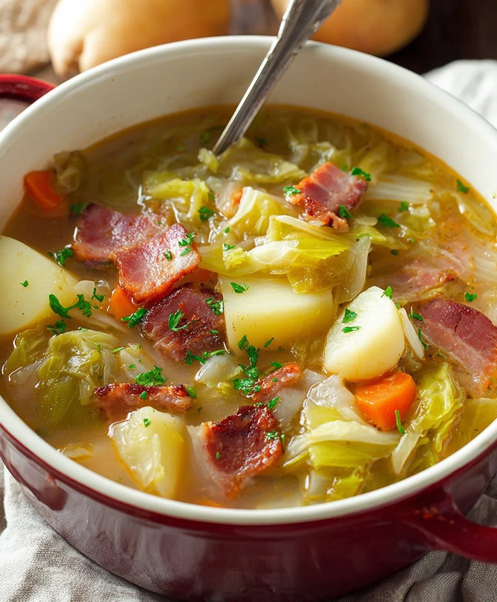 Irish Beef Beef Bacon Cabbage Potato Soup