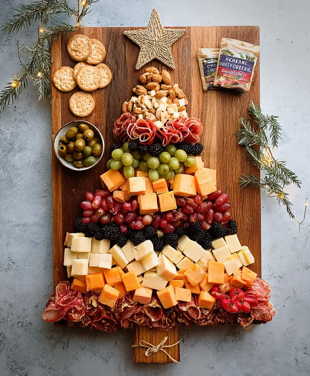 Festive Beef-Free Christmas Tree Charcuterie Board Recipe