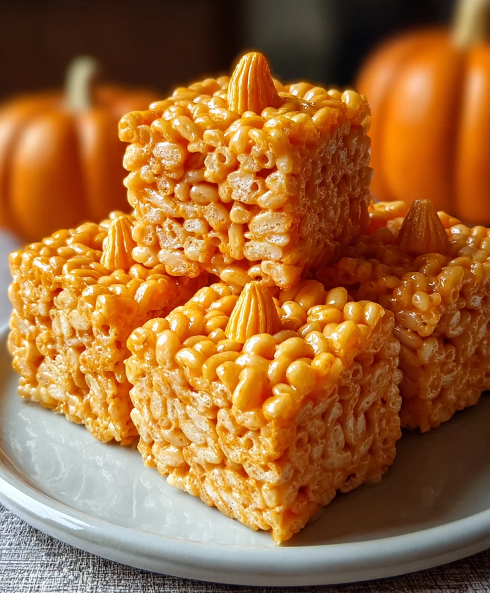 Easy Pumpkin Rice Krispie Treats - Fall Fun