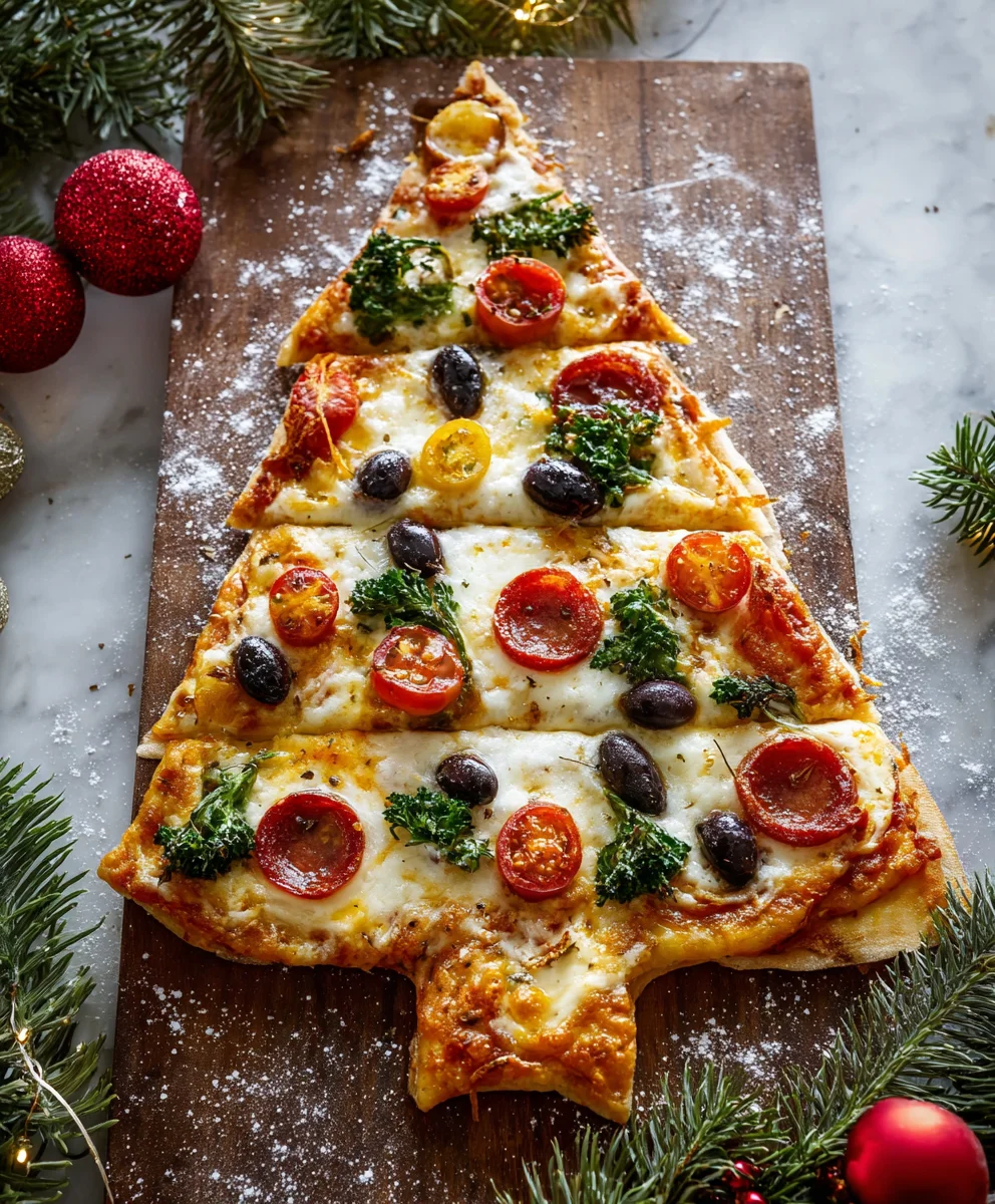 Festive Christmas Tree Beef Pizza Recipe - Easy Holiday Fun