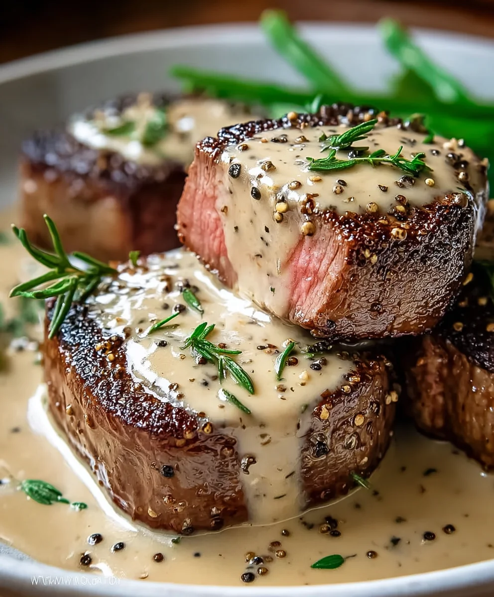 Peppercorn Beef Steak Creamy Sauce - Easy Recipe
