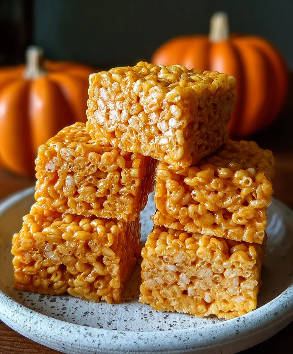 Easy Pumpkin Rice Krispie Treats - Fall Fun